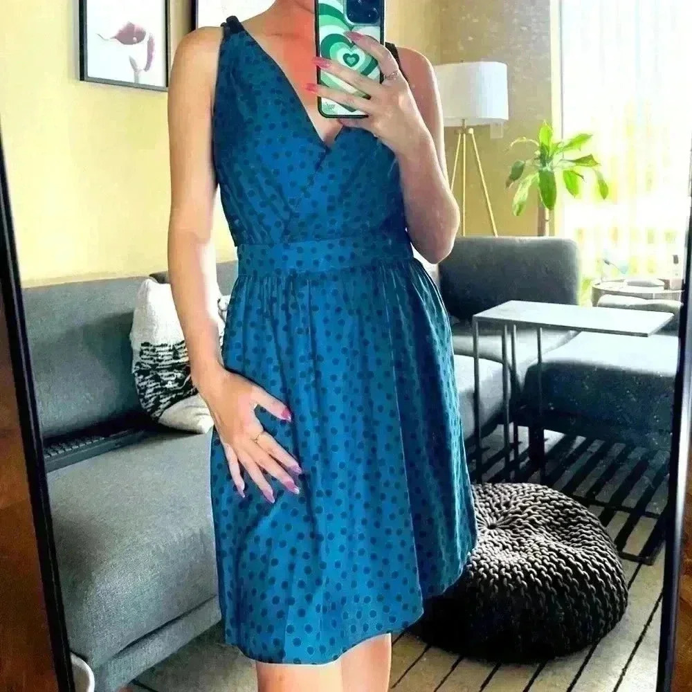 BCBGeneration Polka Dot Dark Blue Dress